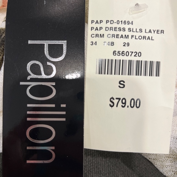 NWT Cream Floral Print Dress - Picture 4 of 4